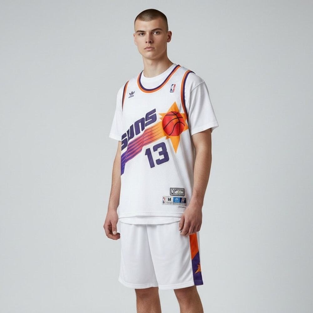 Adidas Hardwood Classics NBA Phoenix Suns Steve Nash Sleeveless Jersey Mens Sz M